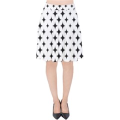 Pattern-whit Star Black Velvet High Waist Skirt by nateshop