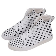 Pattern-whit Star Black Women s Hi-top Skate Sneakers by nateshop