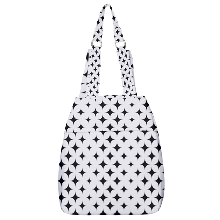 Pattern-whit Star Black Center Zip Backpack