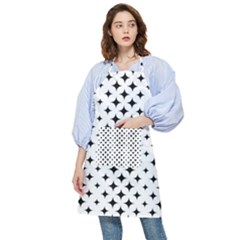 Pattern-whit Star Black Pocket Apron by nateshop