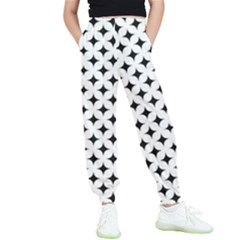 Pattern-whit Star Black Kids  Elastic Waist Pants by nateshop