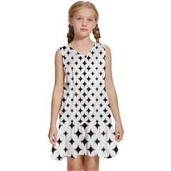 Pattern-whit Star Black Kids  Sleeveless Tiered Mini Dress by nateshop