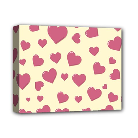 Valentine Flat Love Hearts Design Romantic Deluxe Canvas 14  X 11  (stretched) by Amaryn4rt