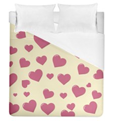 Valentine Flat Love Hearts Design Romantic Duvet Cover (queen Size) by Amaryn4rt