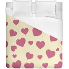 Valentine Flat Love Hearts Design Romantic Duvet Cover (california King Size) by Amaryn4rt