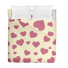 Valentine Flat Love Hearts Design Romantic Duvet Cover Double Side (full/ Double Size) by Amaryn4rt