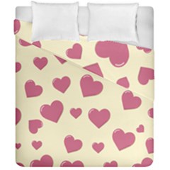 Valentine Flat Love Hearts Design Romantic Duvet Cover Double Side (california King Size) by Amaryn4rt