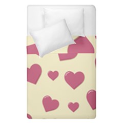 Valentine Flat Love Hearts Design Romantic Duvet Cover Double Side (single Size) by Amaryn4rt