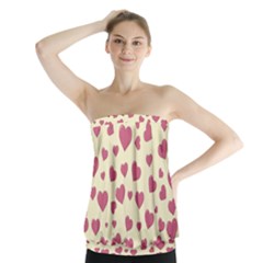 Valentine Flat Love Hearts Design Romantic Strapless Top by Amaryn4rt