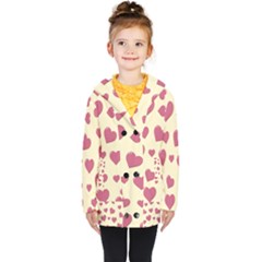 Valentine Flat Love Hearts Design Romantic Kids  Double Breasted Button Coat by Amaryn4rt