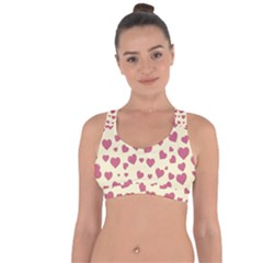 Valentine Flat Love Hearts Design Romantic Cross String Back Sports Bra by Amaryn4rt