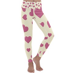 Valentine Flat Love Hearts Design Romantic Kids  Lightweight Velour Classic Yoga Leggings by Amaryn4rt