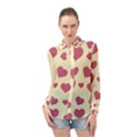 Valentine Flat Love Hearts Design Romantic Long Sleeve Chiffon Shirt View1