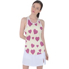 Valentine Flat Love Hearts Design Romantic Racer Back Mesh Tank Top by Amaryn4rt