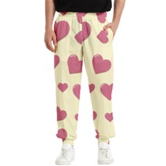 Valentine Flat Love Hearts Design Romantic Men s Elastic Waist Pants by Amaryn4rt