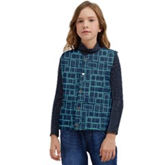 Abstract Illustration Background Rectangles Pattern Kid s Short Button Up Puffer Vest	 by Amaryn4rt