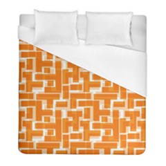 Illustration Orange Background Rectangles Pattern Duvet Cover (full/ Double Size) by Amaryn4rt