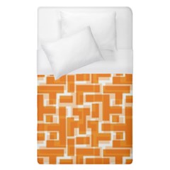 Illustration Orange Background Rectangles Pattern Duvet Cover (single Size) by Amaryn4rt