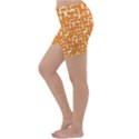 Illustration Orange Background Rectangles Pattern Lightweight Velour Yoga Shorts View2