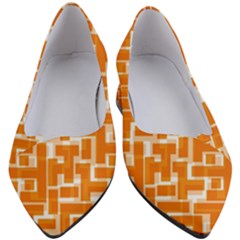 Illustration Orange Background Rectangles Pattern Women s Block Heels  by Amaryn4rt