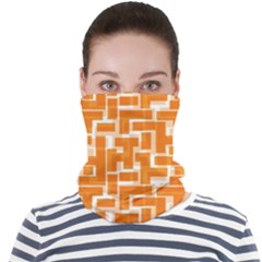 Illustration Orange Background Rectangles Pattern Face Seamless Bandana (adult) by Amaryn4rt