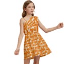 Illustration Orange Background Rectangles Pattern Kids  One Shoulder Party Dress View2