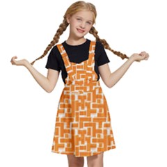 Illustration Orange Background Rectangles Pattern Kids  Apron Dress