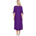 Purple Bow Sleeve Chiffon Midi Dress View4