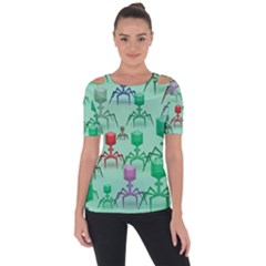 Bacteriophage Virus Army Shoulder Cut Out Short Sleeve Top by Amaryn4rt