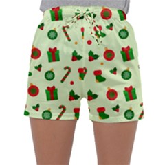 Illustration Festive Background Holiday Background Sleepwear Shorts by Amaryn4rt