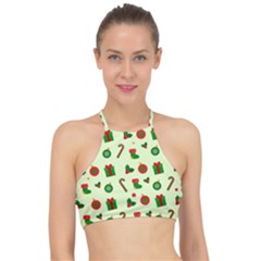 Illustration Festive Background Holiday Background Racer Front Bikini Top by Amaryn4rt