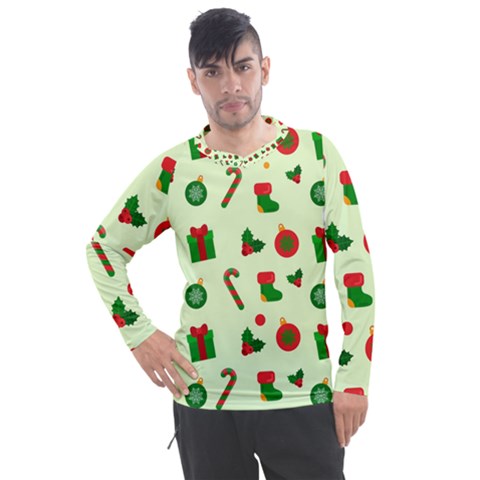 Illustration Festive Background Holiday Background Men s Pique Long Sleeve Tee by Amaryn4rt