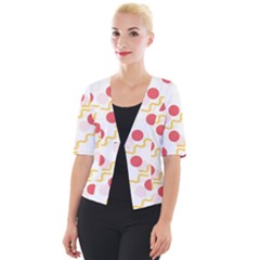 Illustration Abstract Line Pattern Dot Lines Decorative Cropped Button Cardigan by Amaryn4rt