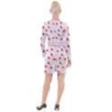 Illustration Abstract Line Pattern Dot Lines Decorative Button Long Sleeve Dress View2