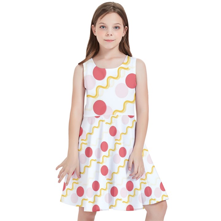 Illustration Abstract Line Pattern Dot Lines Decorative Kids  Skater Dress