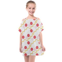 Illustration Abstract Line Pattern Dot Lines Decorative Kids  One Piece Chiffon Dress by Amaryn4rt