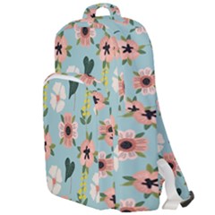 Illustration Flower White Pattern Floral Double Compartment Backpack by Amaryn4rt