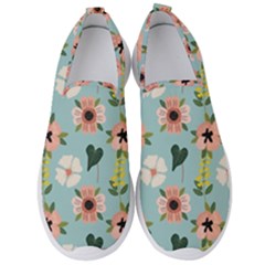 Illustration Flower White Pattern Floral Men s Slip On Sneakers by Amaryn4rt