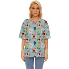 Illustration Flower White Pattern Floral Oversized Basic Tee by Amaryn4rt