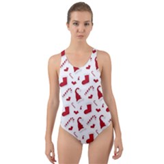 Christmas Template Advent Cap Cut-out Back One Piece Swimsuit by Amaryn4rt