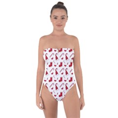 Christmas Template Advent Cap Tie Back One Piece Swimsuit by Amaryn4rt