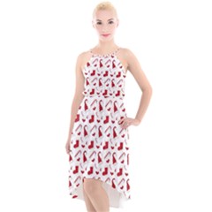 Christmas Template Advent Cap High-low Halter Chiffon Dress  by Amaryn4rt