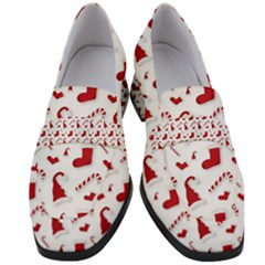 Christmas Template Advent Cap Women s Chunky Heel Loafers by Amaryn4rt