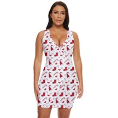 Christmas Template Advent Cap Draped Bodycon Dress by Amaryn4rt