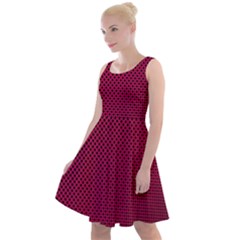 Red-draft Knee Length Skater Dress by nateshop