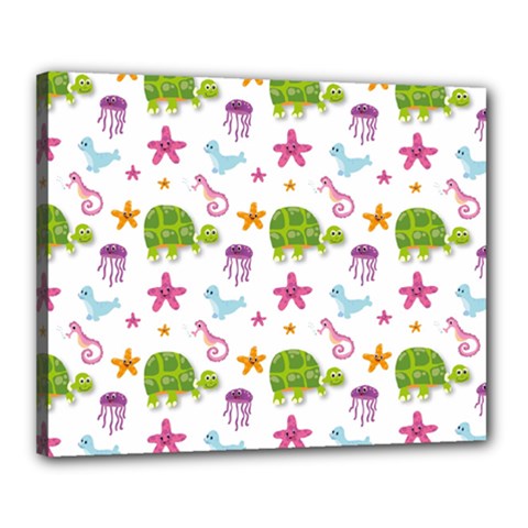 Turtles Animals Sea Life Canvas 20  X 16  (stretched) by Amaryn4rt