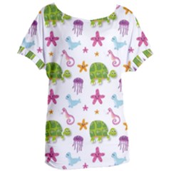 Turtles Animals Sea Life Women s Oversized Tee by Amaryn4rt