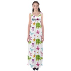 Turtles Animals Sea Life Empire Waist Maxi Dress by Amaryn4rt