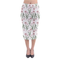 Illustration Flower Floral Design Pattern Midi Pencil Skirt by Amaryn4rt