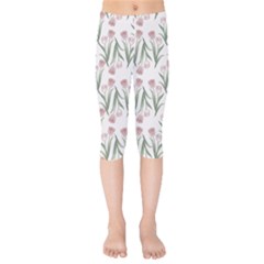 Illustration Flower Floral Design Pattern Kids  Capri Leggings 